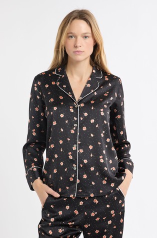 Medra satenski gornji dio pidžame s uzorkom