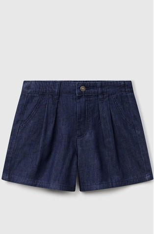 Pamučne kratke hlače s naborima i izgledom denima
