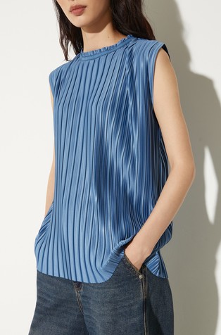 Pleated jersey top