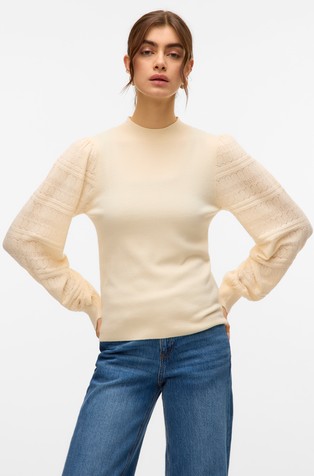 VMNEWLIMONE Pullover with openwork sleeves