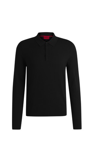 Slim fit pletena polo majica od mješavine viskoze