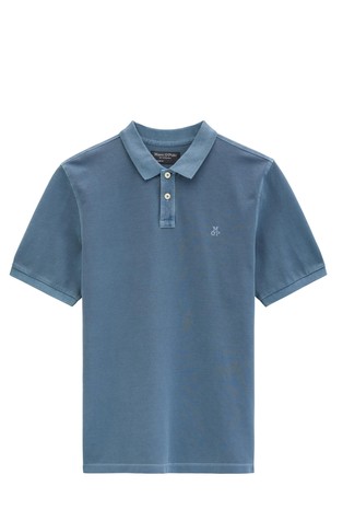 Short-sleeved polo shirt in organic cotton piqué