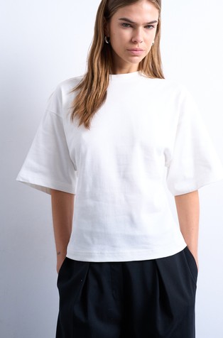 TSGUA cotton T-shirt with pleat back detail