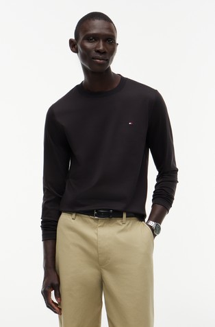 Slim fit majica dugih rukava od rastezljivog pamuka