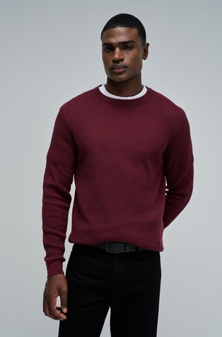 Textured knit sweater