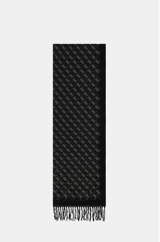 Monogram knit scarf with rhinestones