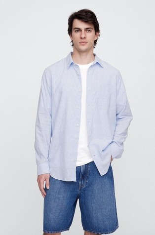 Muška košulja od mješavine lana