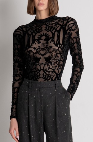 Slim fit bodi od čipke