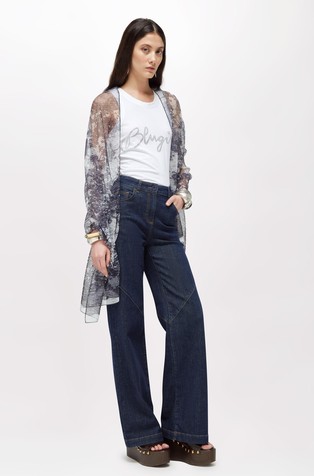 Animalier pleated tulle stole