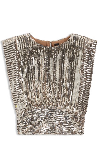 Top s podstavljenim ramenima i šljokicama