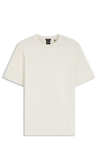 Geometric-jacquard T-shirt in cotton