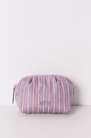 Prugasta kozmetička torbica s ukrasnim kamenčićima