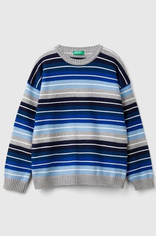 Prugast pleten pulover od mješavine pamuka i vune