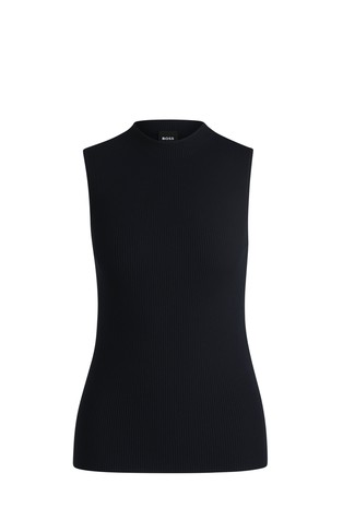 Rebrasto pleten top s povišenim ovratnikom