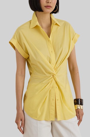 Twist-front Short-sleeve Shirt
