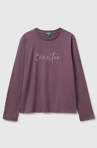 Long-sleeved T-shirt with logo embroidery