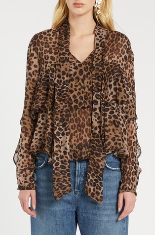 Viskozna bluza s leopard uzorkom