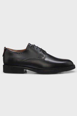 Leather Derby shoes with brogue details