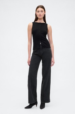 High Rise Stride Wide-Leg Jeans