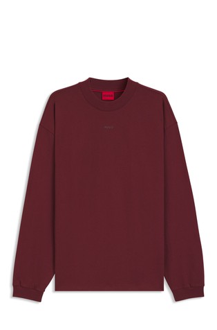 Relaxed fit pamučna majica dugih rukava s logotipom