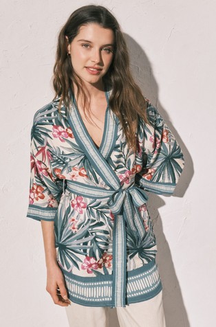 Kimono od mješavine viskoze s uzorkom