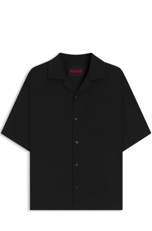 Oversized fit košulja kratkih rukava od mješavine vune