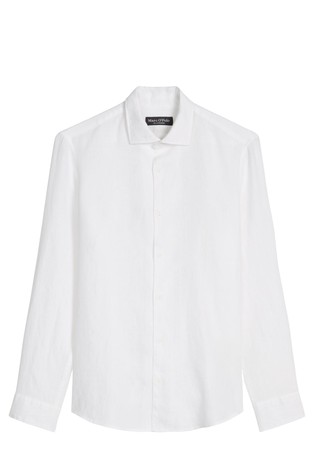 Shaped fit linen shirt