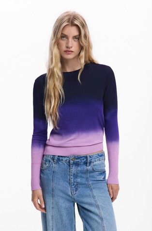Pulover s učinkom prelijevajućih boja