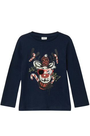 Pamučna majica s božićnim otiskom i šljokicama