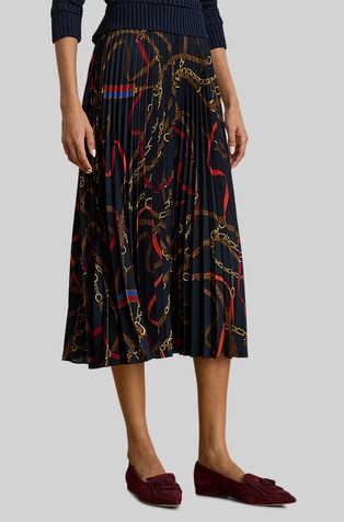 Plisirana suknja od žoržeta s uzorkom