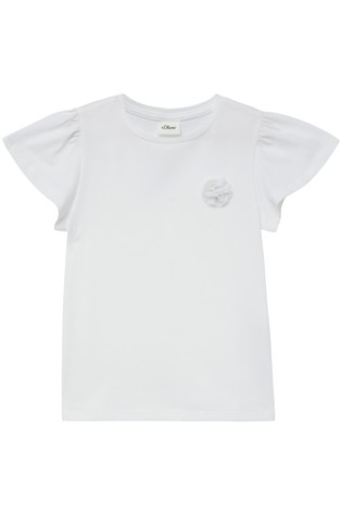 Majica s nabranim kratkim rukavima i aplikacijom