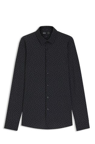 Slim fit košulja od performance-stretch jerseya s uzorkom