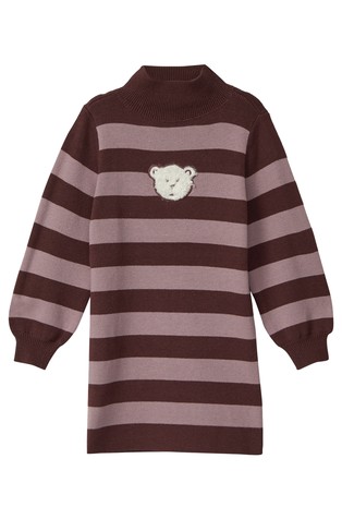 Pletena haljina s čupavom aplikacijom