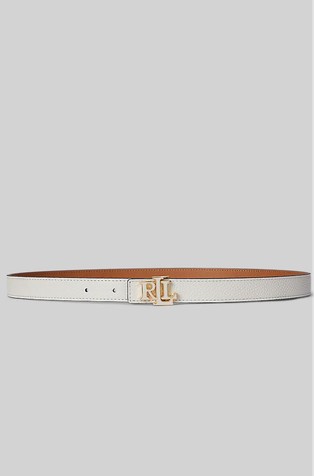Logo Reversible Leather Skinny Belt