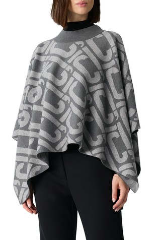 Pleten pončo s uzorkom logotipa