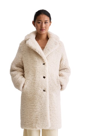 Relaxed fit kaput od kovrčave tkanine