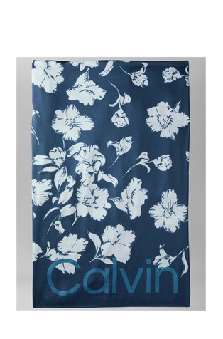 Square Floral Logo Scarf