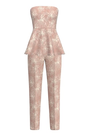 Satenski komplet topa i hlača s cvjetnim uzorkom