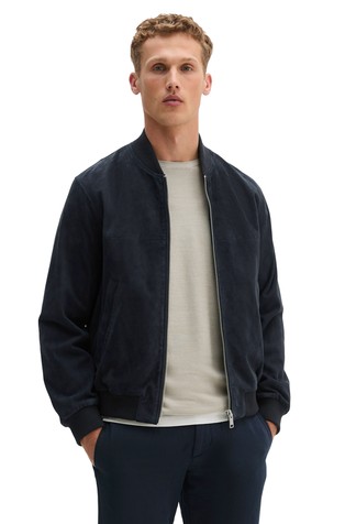 Suede bomber jacket