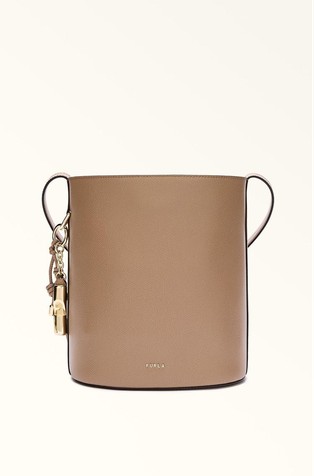 Manja kožna bucket torbica