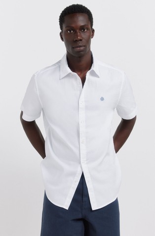 Short sleeve shirt in structured cotton