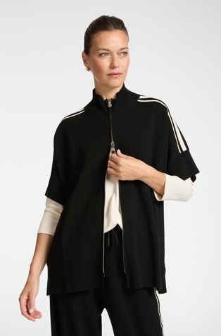 Kardigan kratkih rukava s uzdignutim ovratnikom