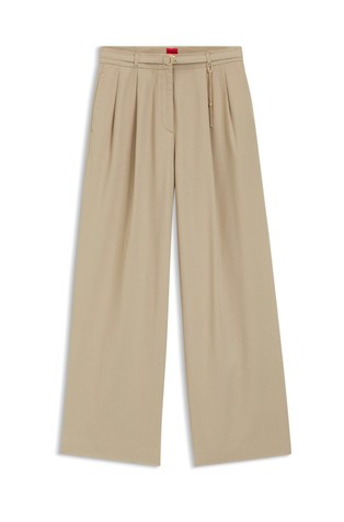 Straight fit pamučne hlače s ukrasnim lančićem