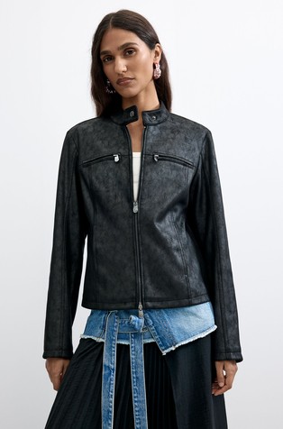 Jacket in Leather Effect