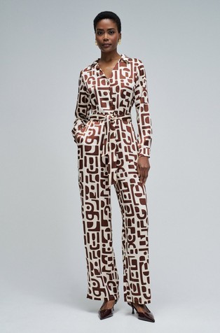 Satenski kombinezon s uzorkom