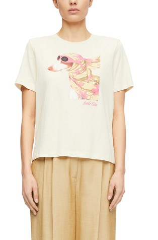 Printed textured T-shirt