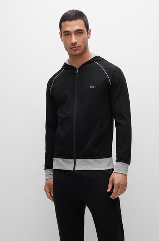 Pulover s kontrastnom kapuljačom i logotipom