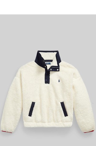 Polo Bear pulover od kovrčavog flisa s djelomičnim kopčanjem