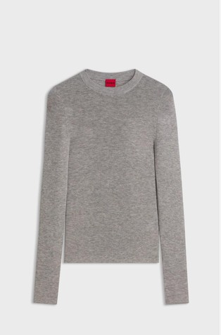 Slim fit pleten pulover od mješavine vune