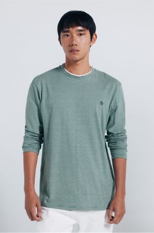 Prugasta majica dugih rukava s dvostrukim ovratnikom